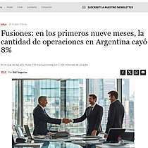 Fusiones: en los primeros nueve meses, la cantidad de operaciones en Argentina cay 8%